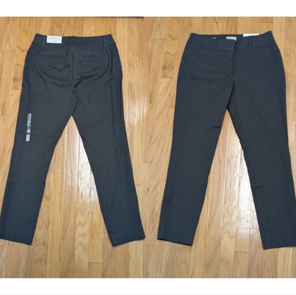 LOFT Curvy Skinny Cropped Ankle Pants, Gray, Size 10 - Picture 2 of 6